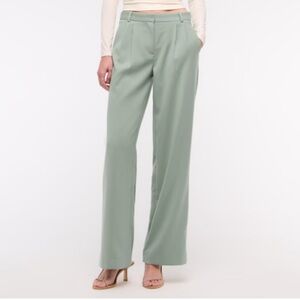 Abercrombie Sage Green Tailored Wide Leg Pants | Low Rise | Women’s 31 NWT